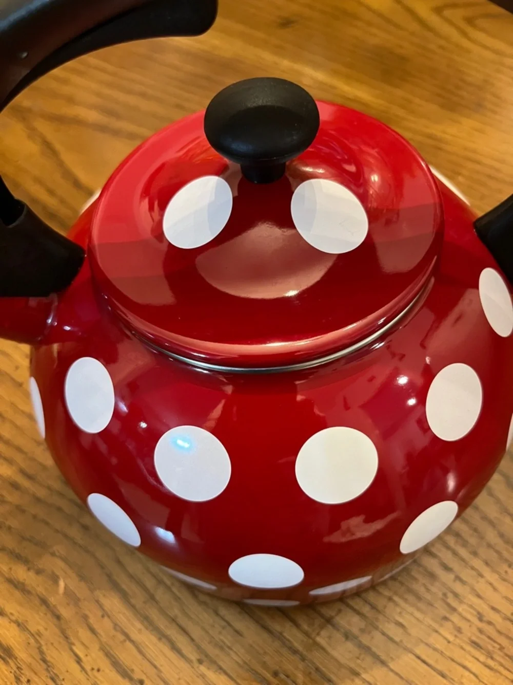 Temptations Red Polka Dot‎ Whistling Tea Kettle